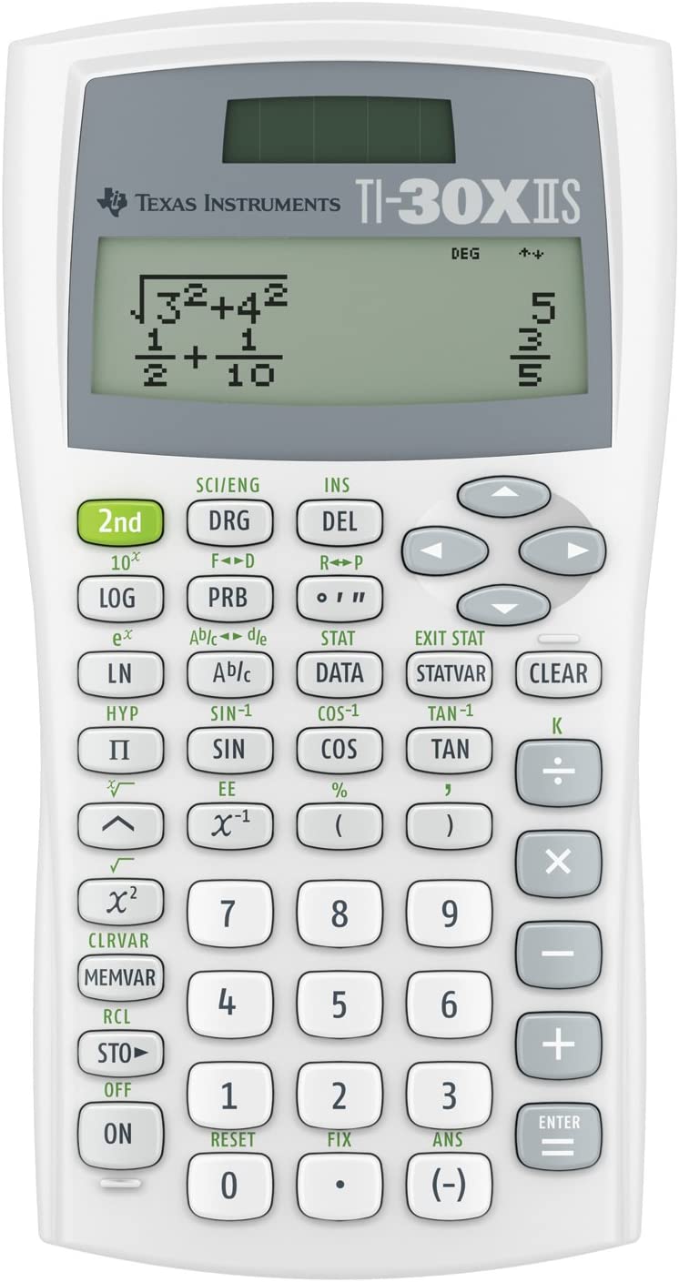 Texas Instruments TI-30XIIS Scientific Calculator, White