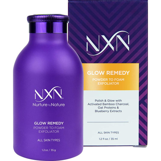 NxN Glow Remedy Powder-to-Foam Exfoliating Face Wash - Cleansing Scrub with Vitamin E, A (Retinol) & Grapeseed Oil, for All Skin Types