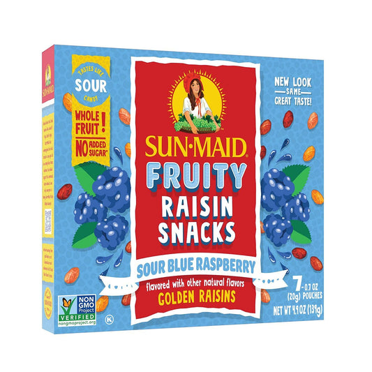 SUN-MAID Mixed Blue Raspberry Sour Raisins 0.7 OZ, 56 -Count