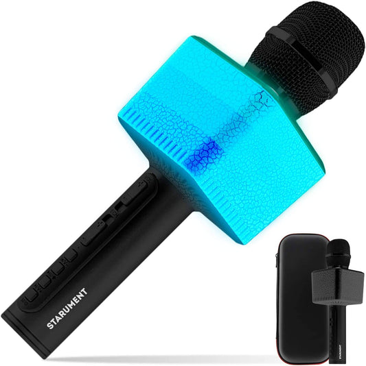 Copy of Starument 3 in 1 Wireless Bluetooth Karaoke Microphone with LED Lights, Black Portable Microphone for Kids, Girls and Boys (Black)
