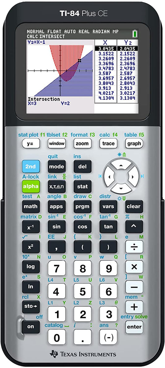 Texas Instruments TI-84 Plus CE Color Graphing Calculator, 7.5 Inch, Galaxy Gray (Metallic)