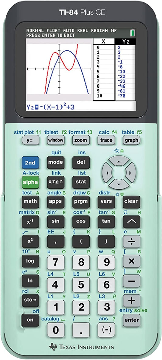 Texas Instruments TI-84 Plus CE Color Graphing Calculator, 7.5 Inch, Mint