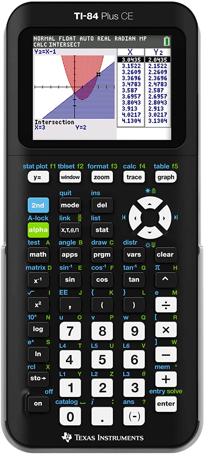 Texas Instruments TI-84 Plus CE Color Graphing Calculator, 7.5 Inch, Black