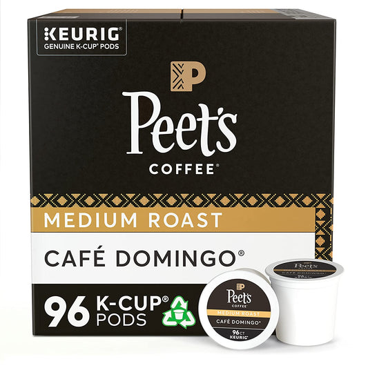 Peet's Coffee Medium Roast K-Cup Pods for Keurig Brewers - Café Domingo 96 Count, 24 K-Cup (Pack of 4)
