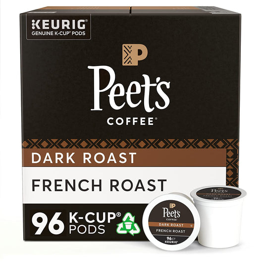 Peet's Coffee Dark Roast K-Cup Pods for Keurig Brewers - French Roast 96 Count (4 Boxes of 24 K-Cup Pods)