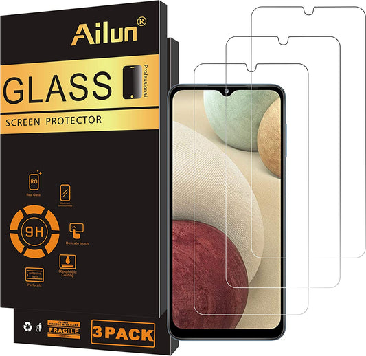 Ailun Screen Protector for Galaxy A13 5G/A12 4G 5G/A12 Nacho/A32 5G/A42/A02/A02S/A03/A03S/A03core/M12 [0.33mm] Tempered Glass 3Pack Ultra Clear Anti-Scratch Case Friendly