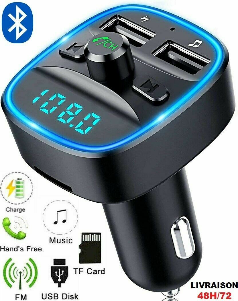 Fm transmitter wireless bluetooth 5.0 mp3 adapter car kit usb charger